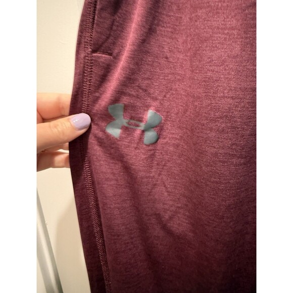 Under Armour Maroon Tech Pants Size M Lightweight Sweatpants Loose Fit Pocket - Picture 2 of 4